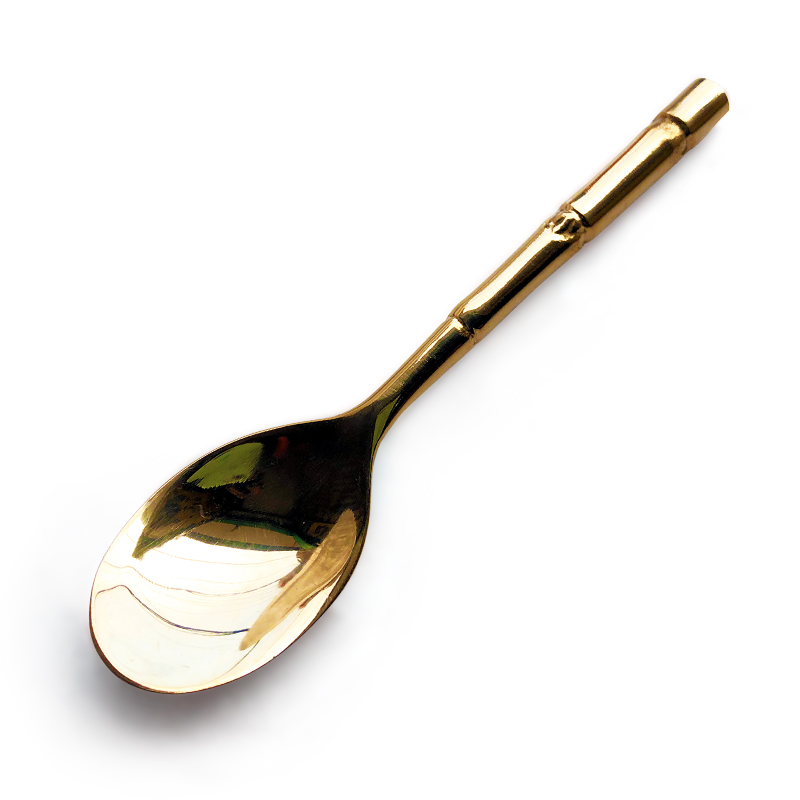 Bamboo | Brass dessert spoon