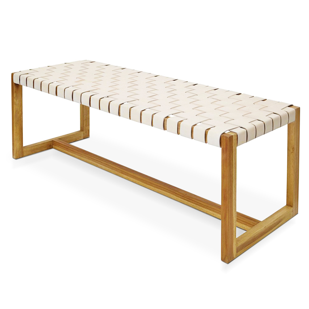 Bromo | Teak & leather bench