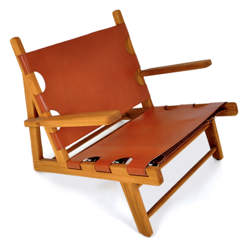 Essence | Leather & teak lounger