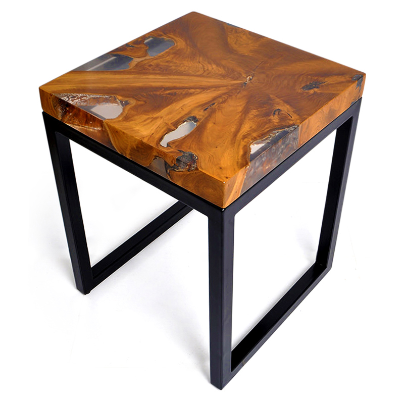 Salt | Resin & teak root side table