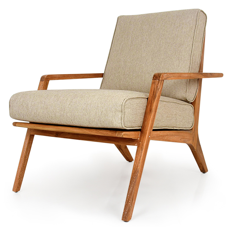 Sense | Teak & linen lounger