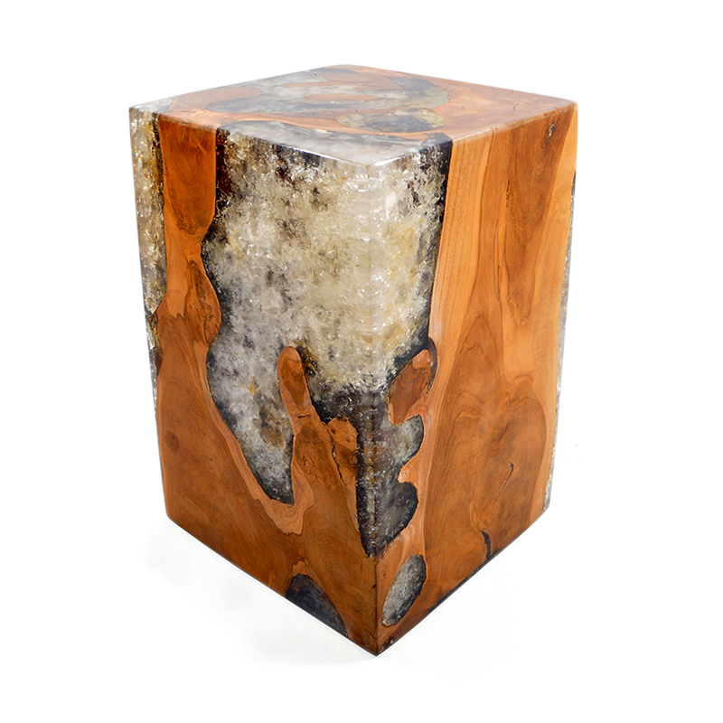 Waterfall | Resin & teak root side table