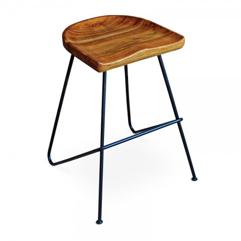 Origin | Teak & iron bar stool