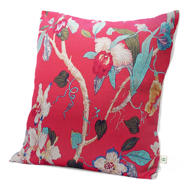 Hibiscus | Handmade linen cushion 45x45